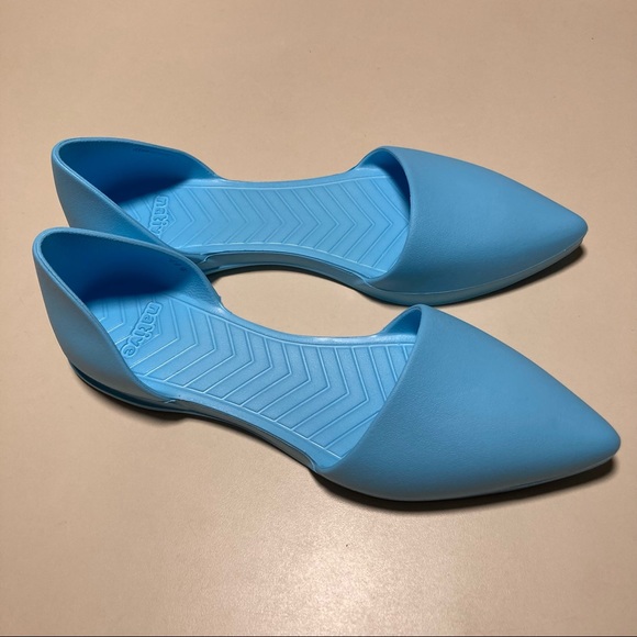 Native NEW Audrey Ballet Flats Pointed Toe Blue Vegan 8